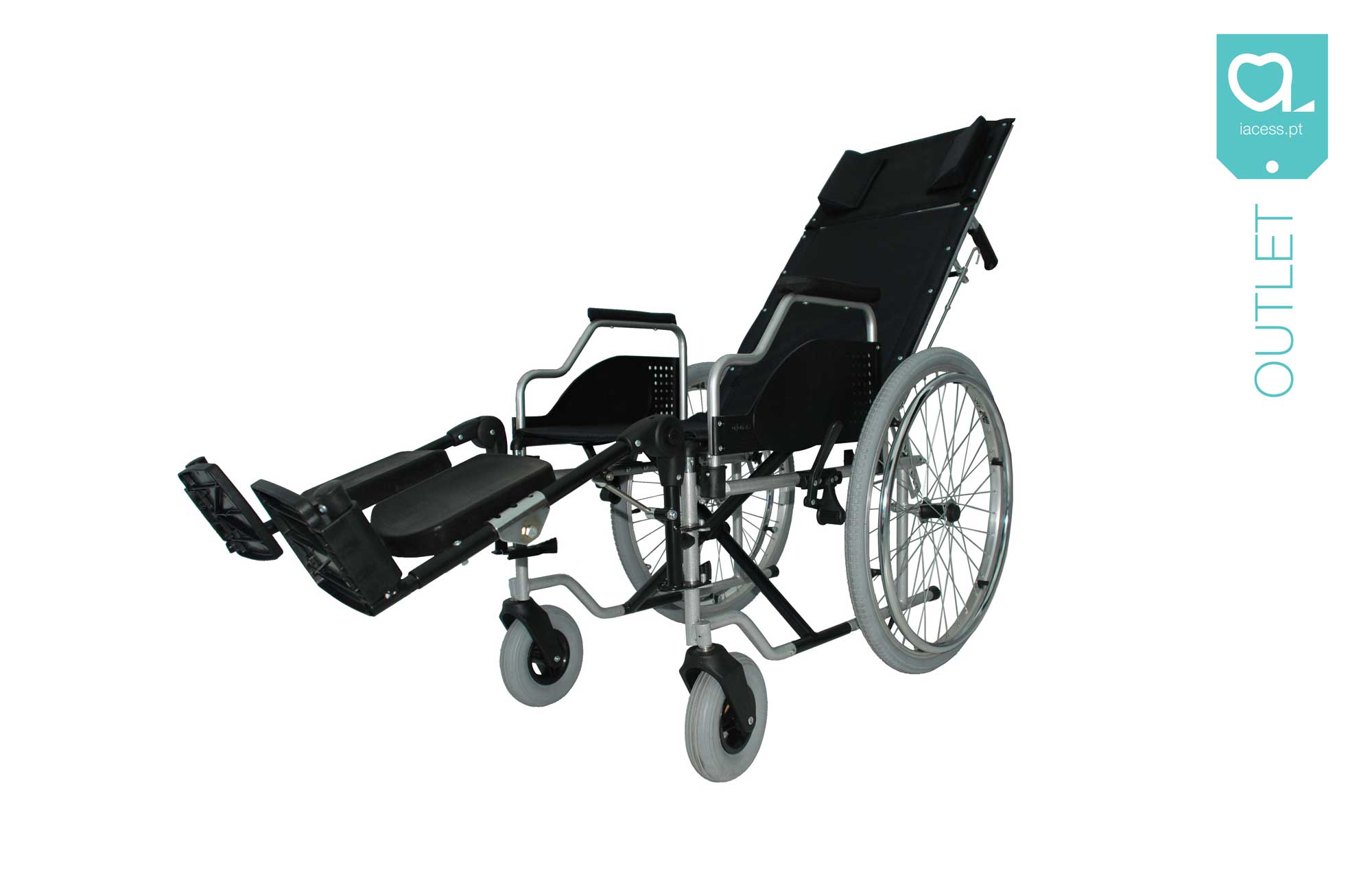 Cadeira de rodas com encosto reclinável