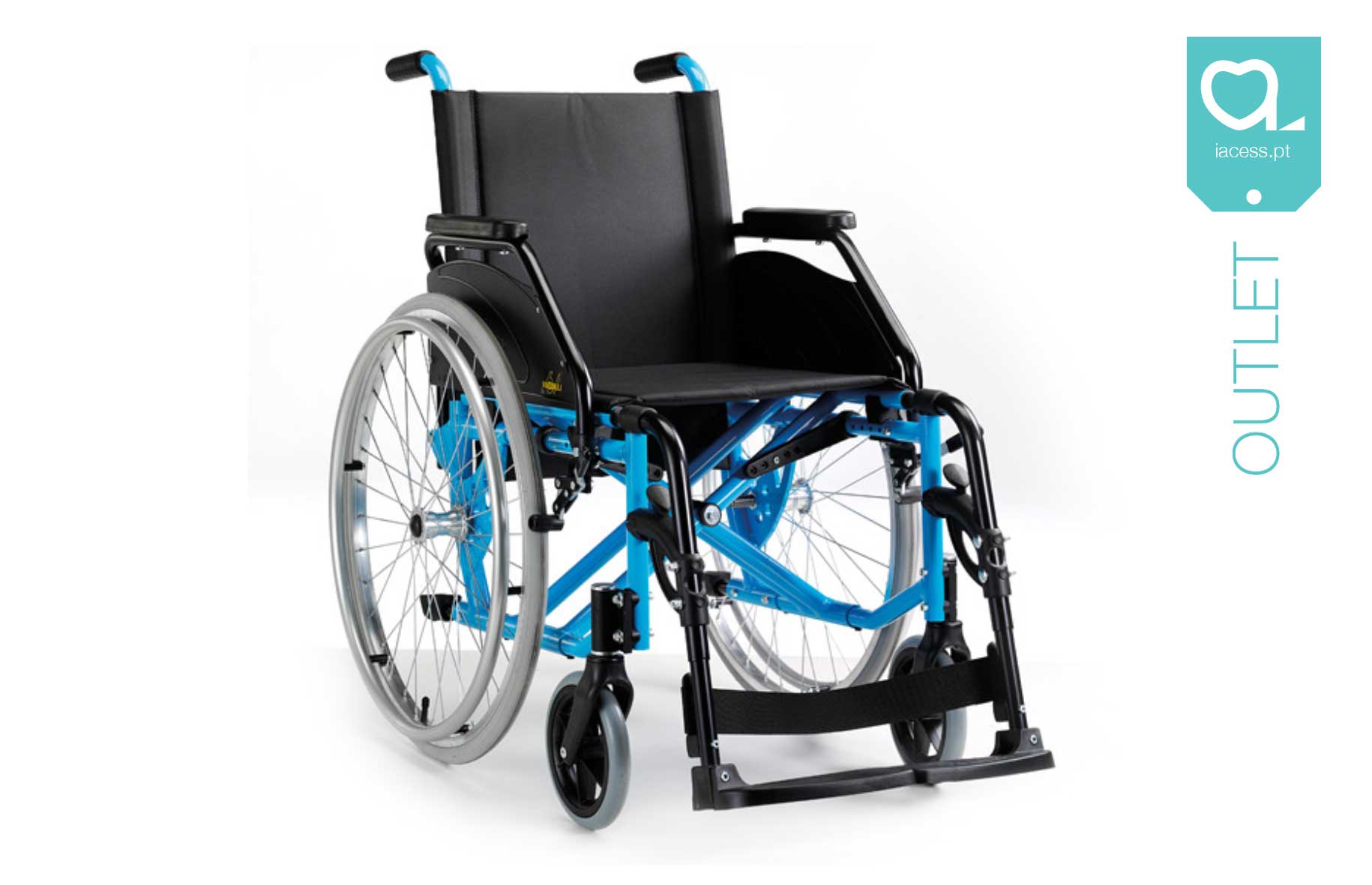 Cadeira de rodas manual azul