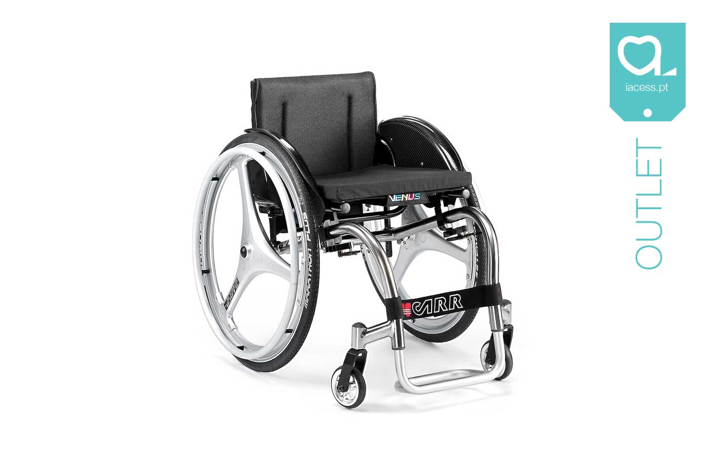 Cadeira de rodas manual estrutura cinzenta