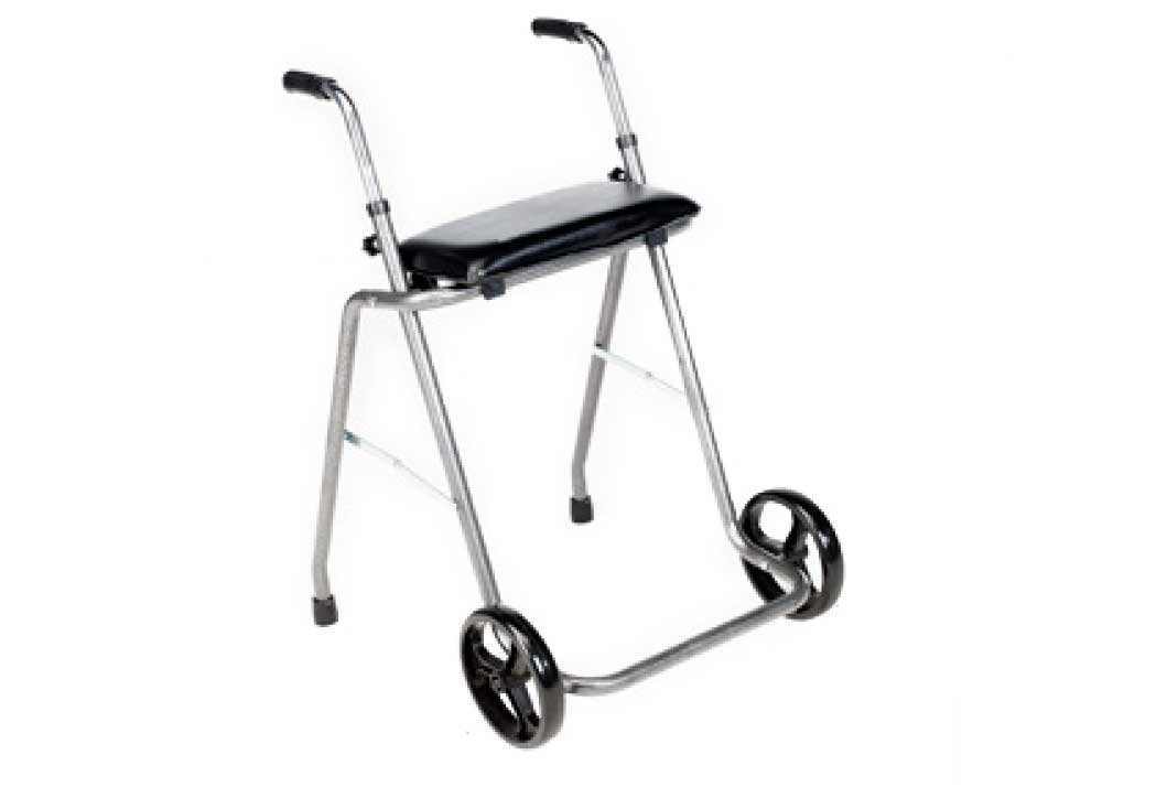 Andarilho de aço com rodas e assento - Sunrise Medical