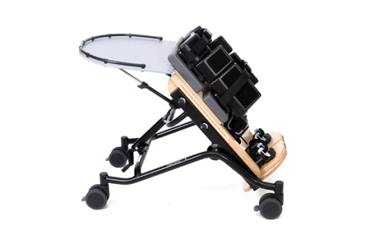 Prono Stander da Jenx, tamanho 1, indicado para crianças com 3-7 anos. Permite um ajuste em altura e inclinação, para obter a posição ideal e maior conforto