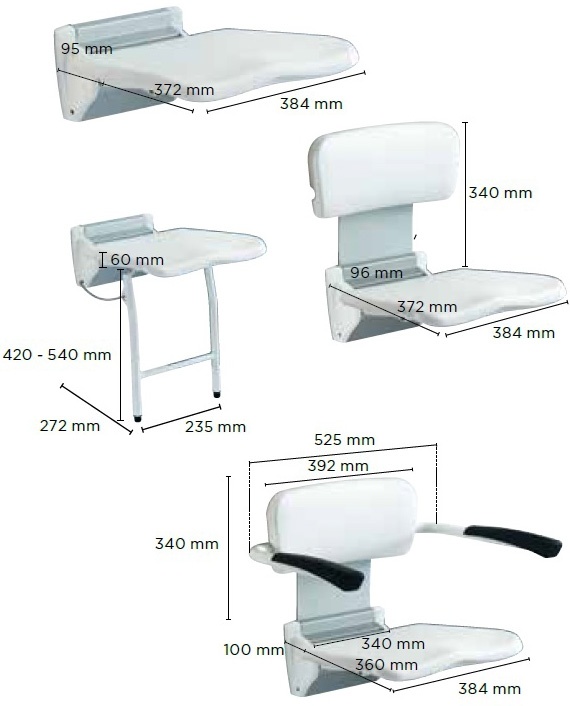 banco para duche futura invacare medidas