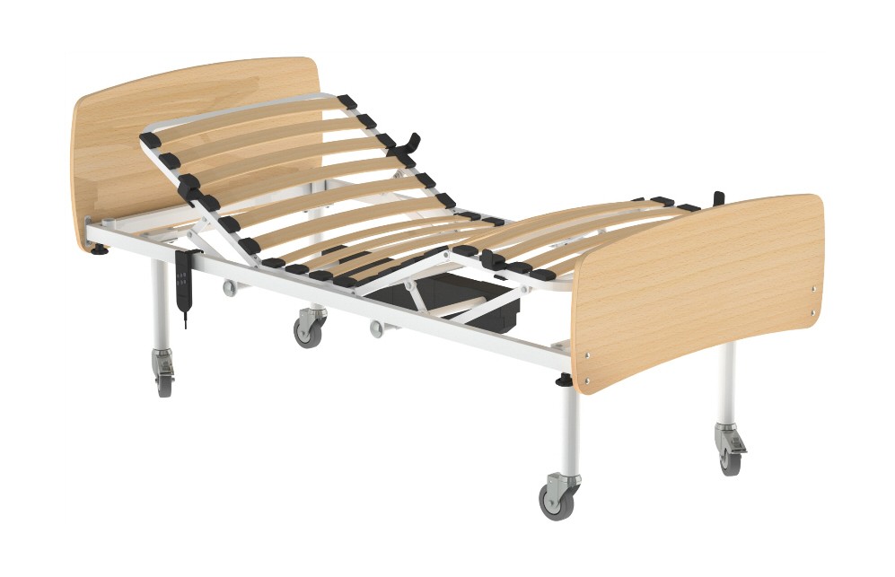 Cama articulada elétrica simples da HCARESOL, com estrutura em tubo de aço macio e cabeceiras em melamina faia. Aproveite já, ótimo preço e qualidade. Produto de apoio para quarto