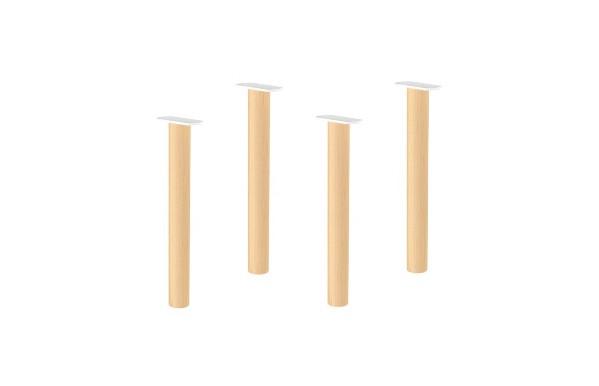 Conjunto de pés fixos em madeira da Hcaresol com estrutura em madeira de faia.